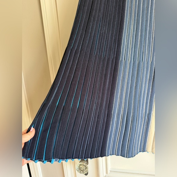 COS Blue, Purple, and Tan Pleated Maxi Skirt - Picture 7 of 9
